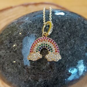 Mandala gold plated rainbow charm